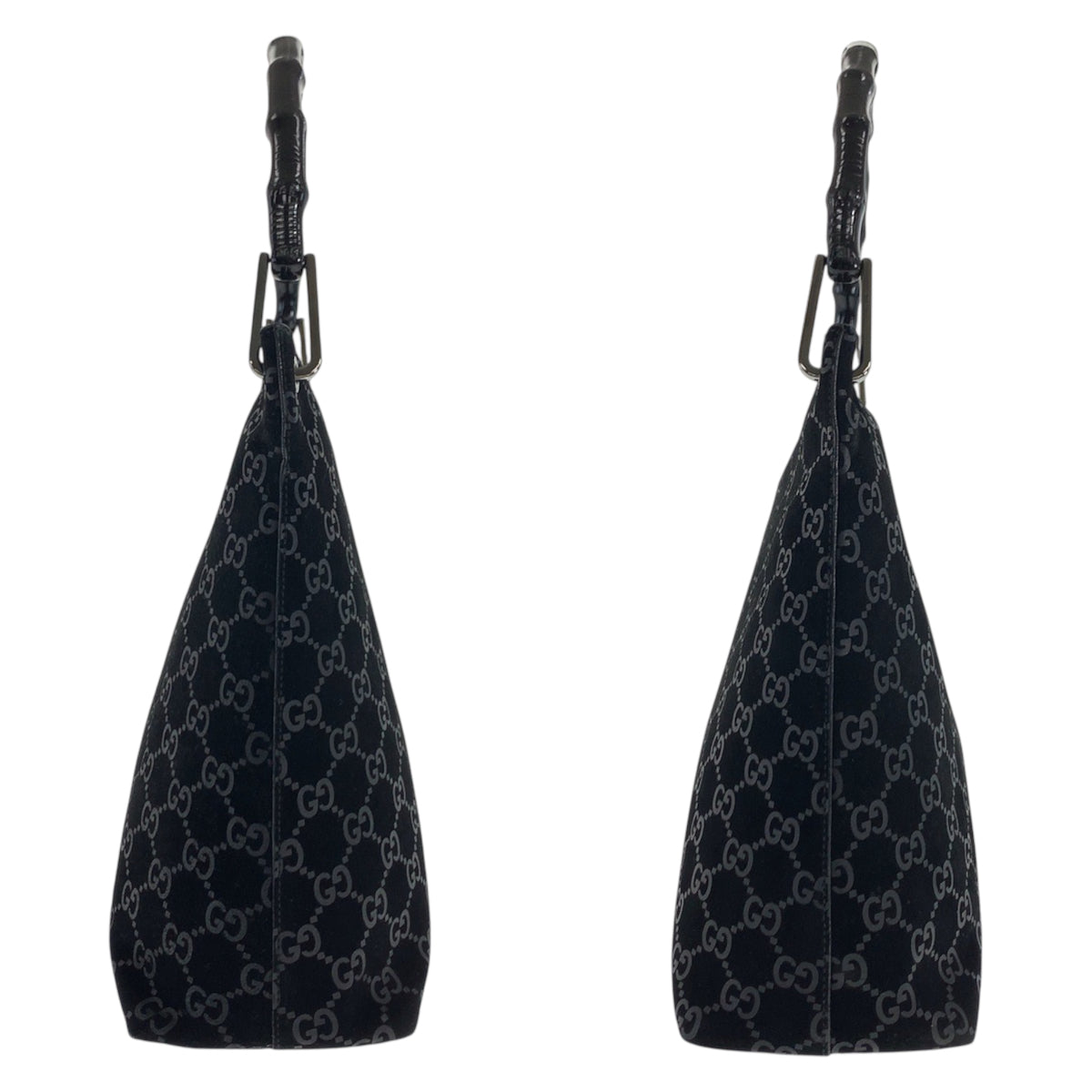 23342
GUCCI グッチ バンブー GG柄 ブラック 黒 シルバー金具 スウェード 001 3007 ショルダーバッグ レディース AB28