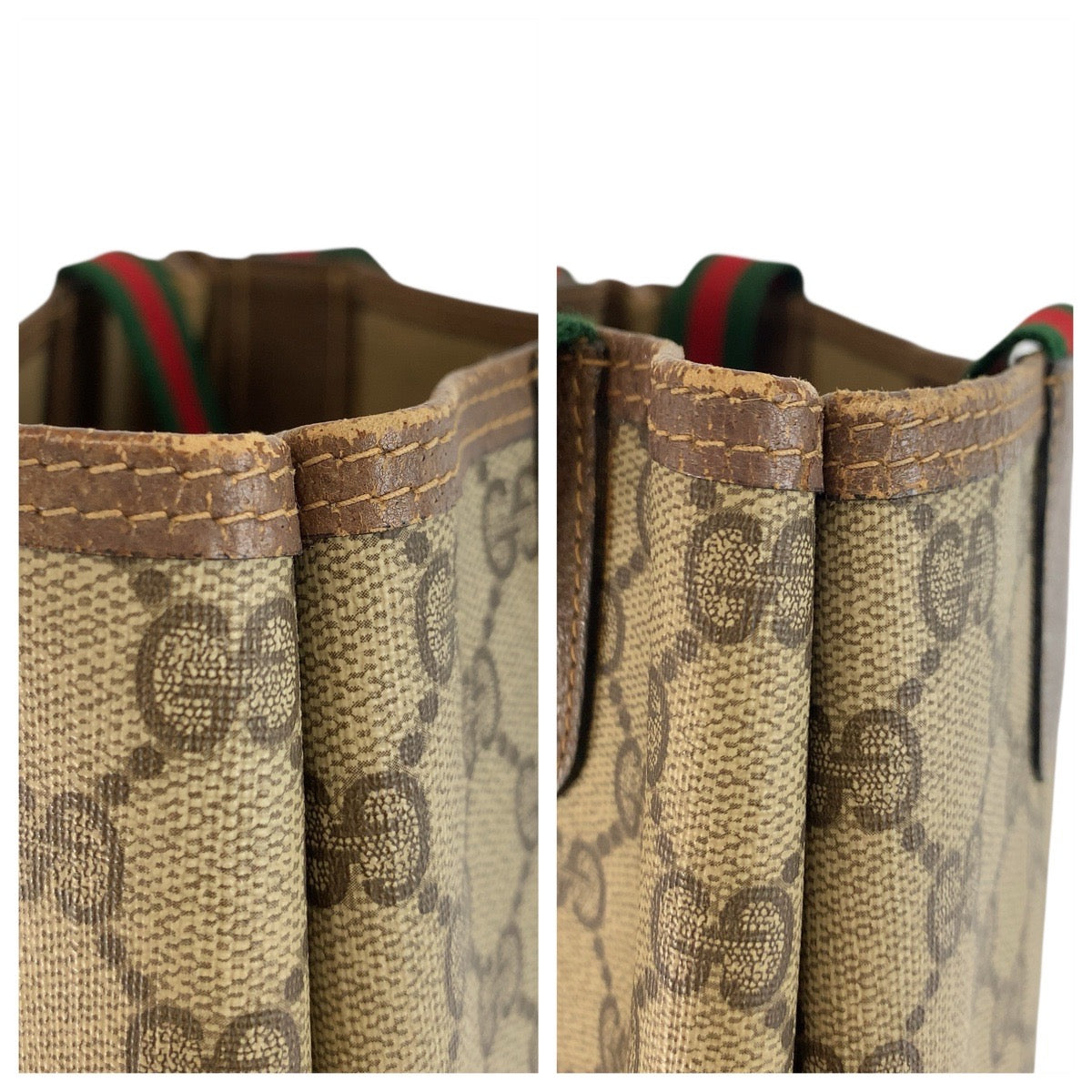 23344
GUCCI グッチ ヴィンテージ シェリーライン ベージュ GGスプリームキャンバス / レザー 39 02 003 トートバッグ ショルダーバッグ レディース ABP34