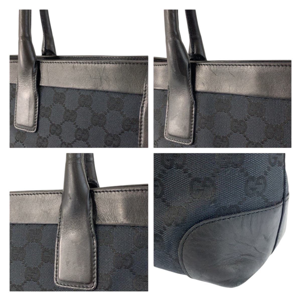 23345
GUCCI グッチ ブラック 黒 GGキャンバス / レザー 002 1119 トートバッグ ハンドバッグ レディース ABP38