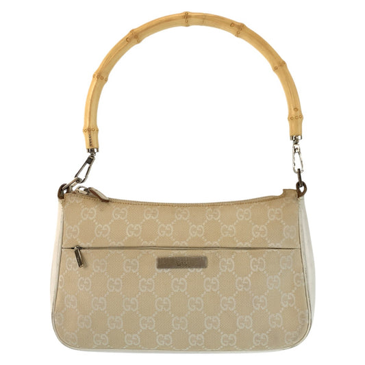 23347
GUCCI グッチ バンブー ベージュ シルバー金具 GGキャンバス / レザー 001 3870 ハンドバッグ レディース ABP36