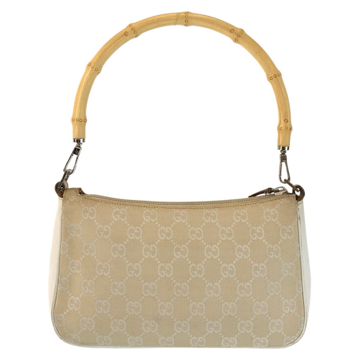 23347
GUCCI グッチ バンブー ベージュ シルバー金具 GGキャンバス / レザー 001 3870 ハンドバッグ レディース ABP36
