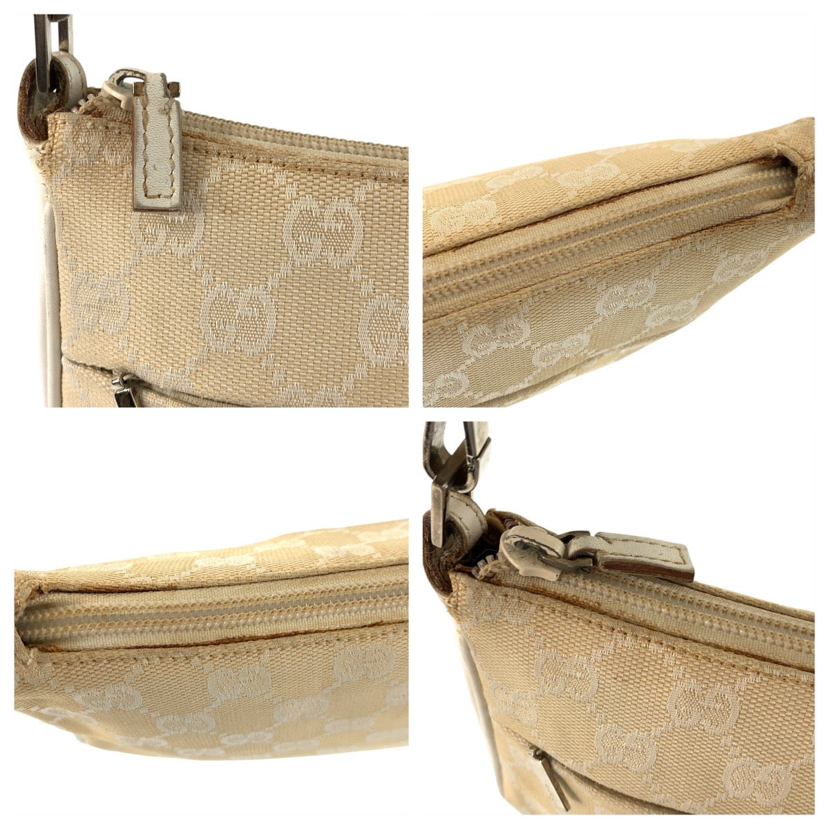 23347
GUCCI グッチ バンブー ベージュ シルバー金具 GGキャンバス / レザー 001 3870 ハンドバッグ レディース ABP36