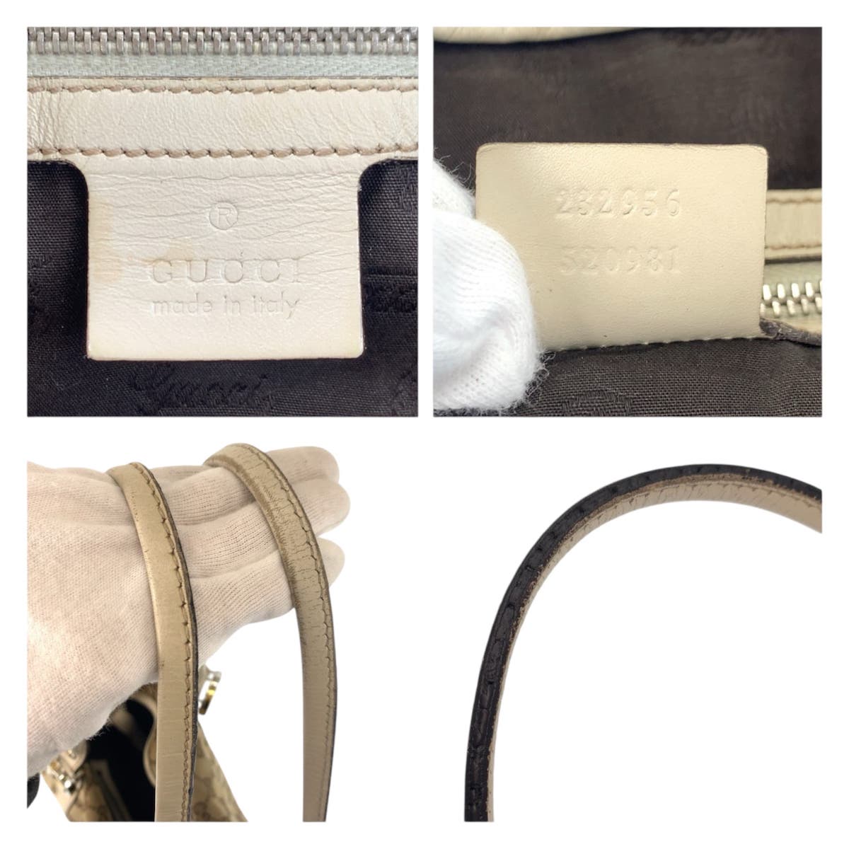 23348
GUCCI グッチ GGツインズ ベージュ ホワイト ゴールド金具 GGキャンバス / レザー 232956 トートバッグ ショルダーバッグ レディース AB32