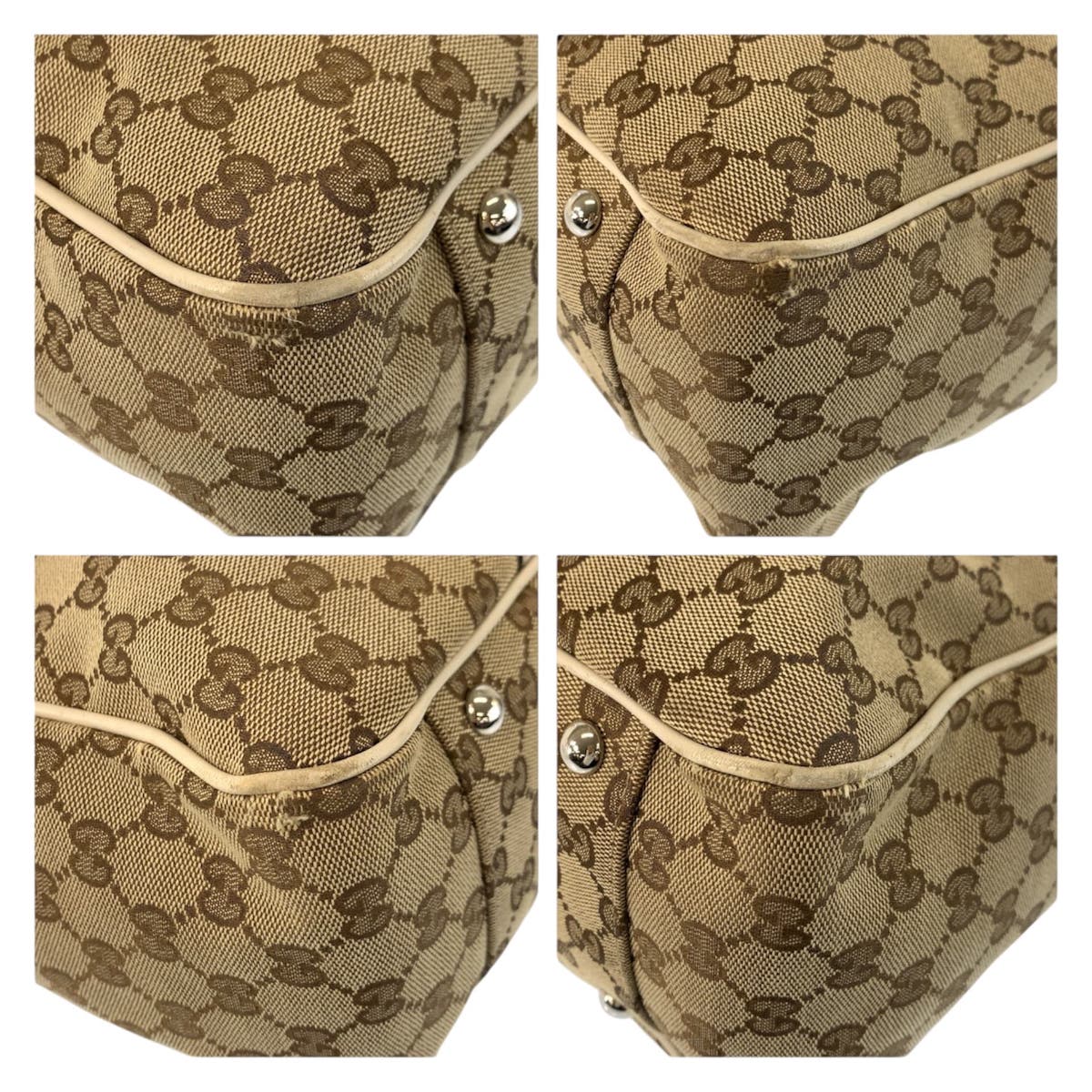 23348
GUCCI グッチ GGツインズ ベージュ ホワイト ゴールド金具 GGキャンバス / レザー 232956 トートバッグ ショルダーバッグ レディース AB32