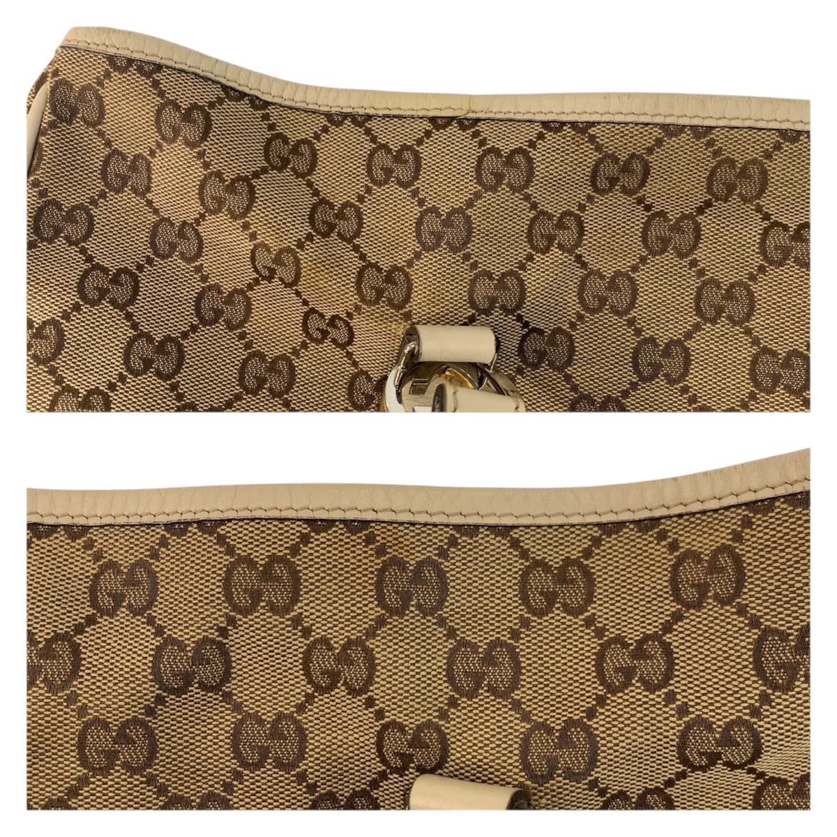 23348
GUCCI グッチ GGツインズ ベージュ ホワイト ゴールド金具 GGキャンバス / レザー 232956 トートバッグ ショルダーバッグ レディース AB32