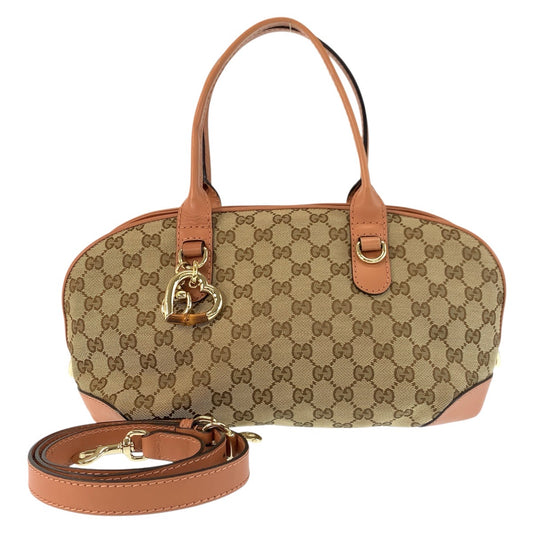 23349
GUCCI グッチ ハートビット ベージュ ピンク ゴールド金具 GGキャンバス / レザー 269955 ハンドバッグ ショルダーバッグ 2way レディース A65