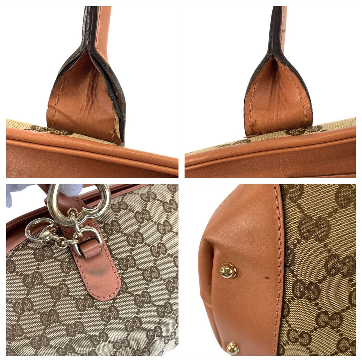 23349
GUCCI グッチ ハートビット ベージュ ピンク ゴールド金具 GGキャンバス / レザー 269955 ハンドバッグ ショルダーバッグ 2way レディース A65