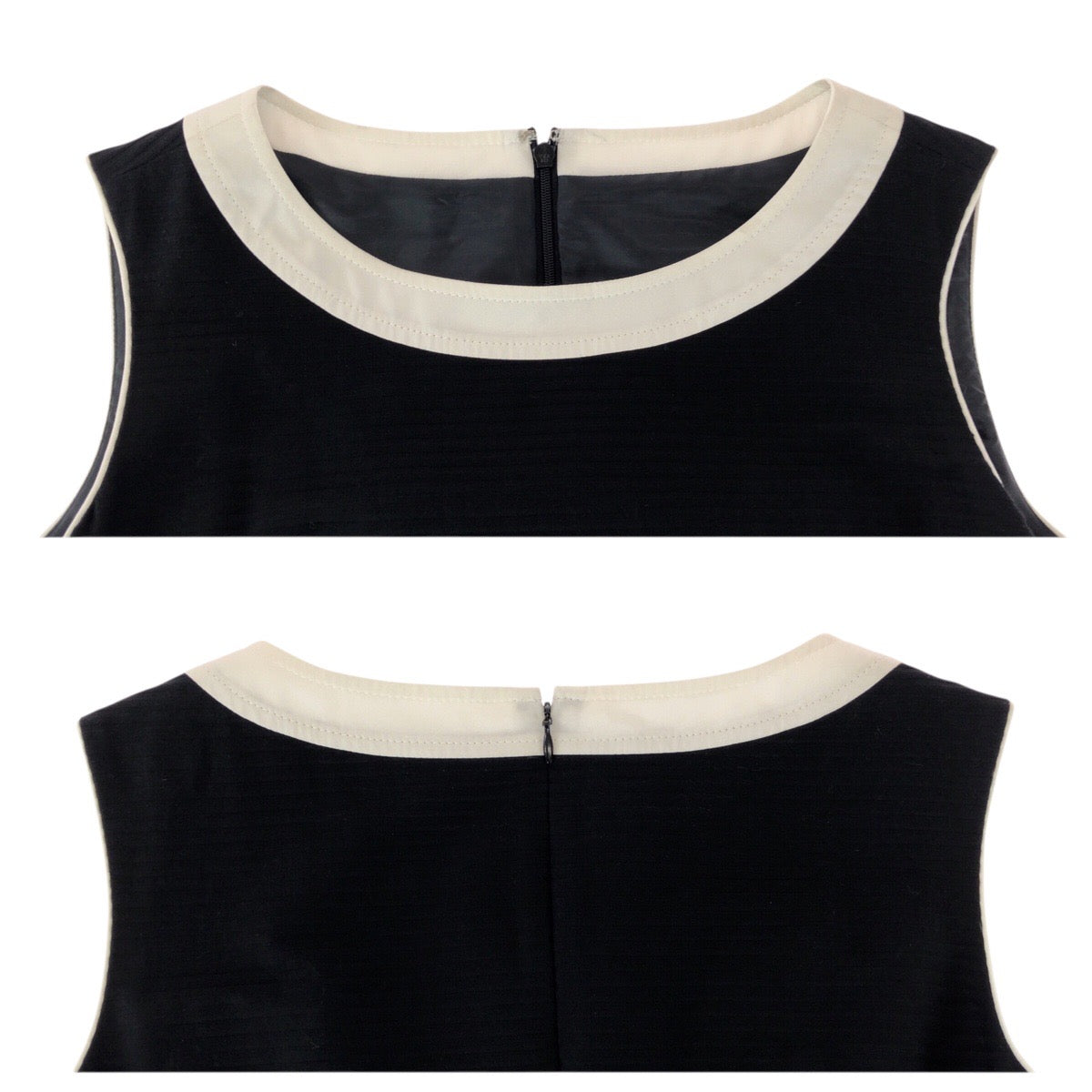 23356
courreges クレージュ サイズ38 ブラック ホワイト シルバー金具 コットン / ポリエステル 00004512 ワンピース ノースリーブ レディース ABP
