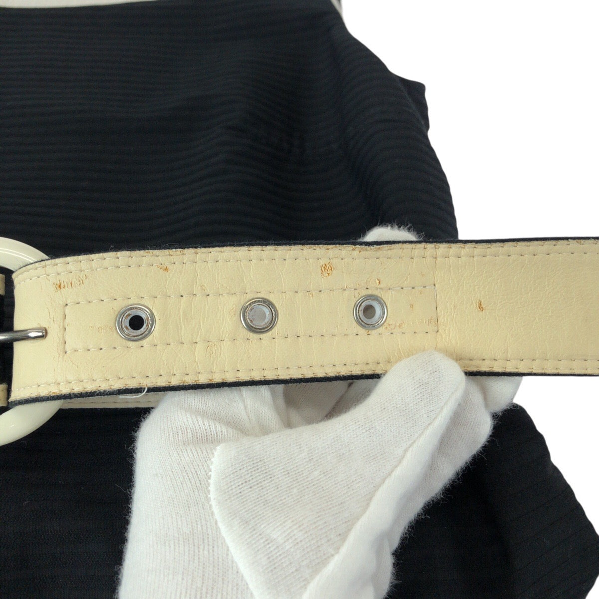 23356
courreges クレージュ サイズ38 ブラック ホワイト シルバー金具 コットン / ポリエステル 00004512 ワンピース ノースリーブ レディース ABP