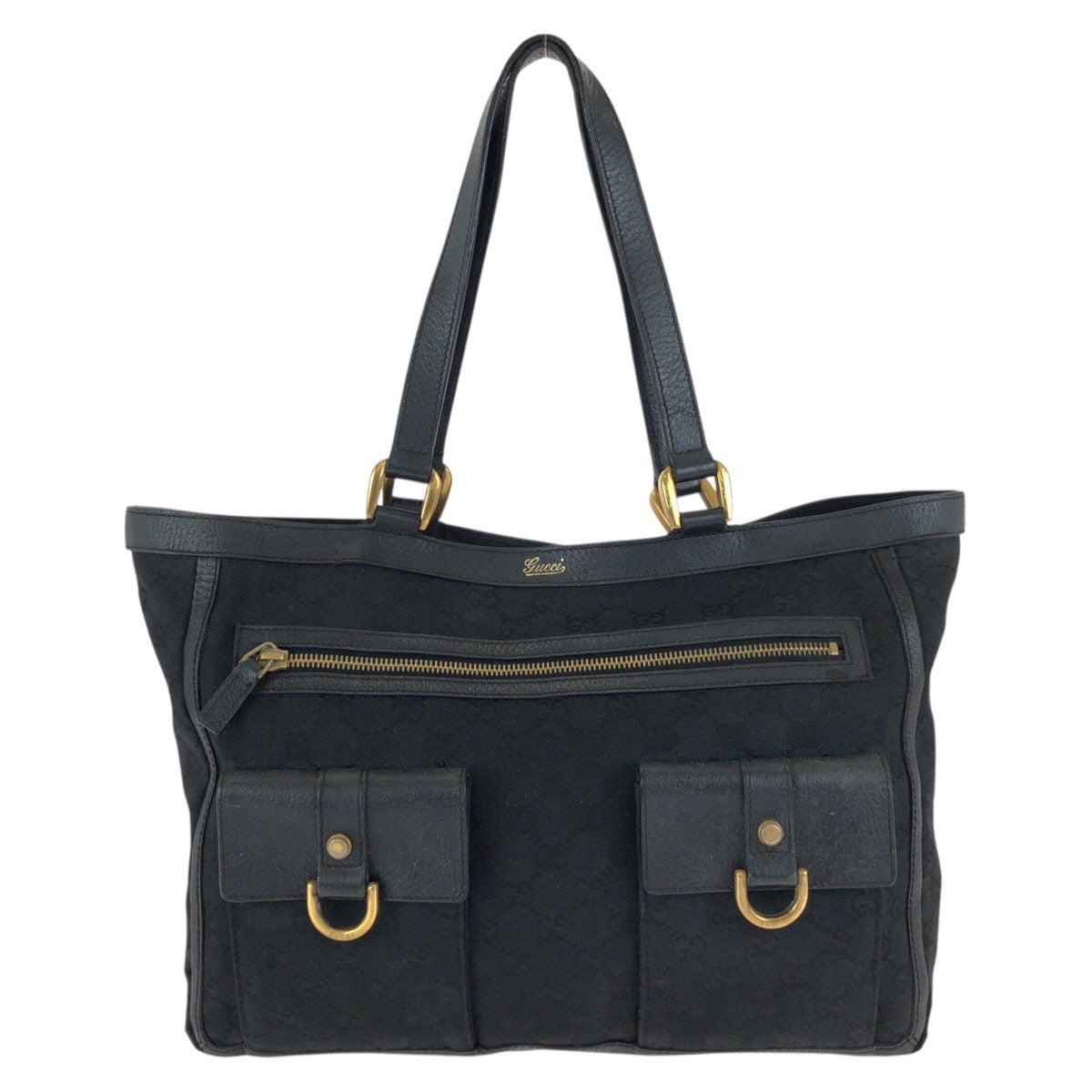 23357
GUCCI グッチ アビー ブラック 黒 ゴールド金具 GGキャンバス / レザー 146247 トートバッグ ショルダーバッグ レディース AB28