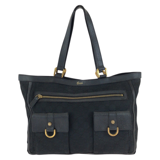 23357
GUCCI グッチ アビー ブラック 黒 ゴールド金具 GGキャンバス / レザー 146247 トートバッグ ショルダーバッグ レディース AB28