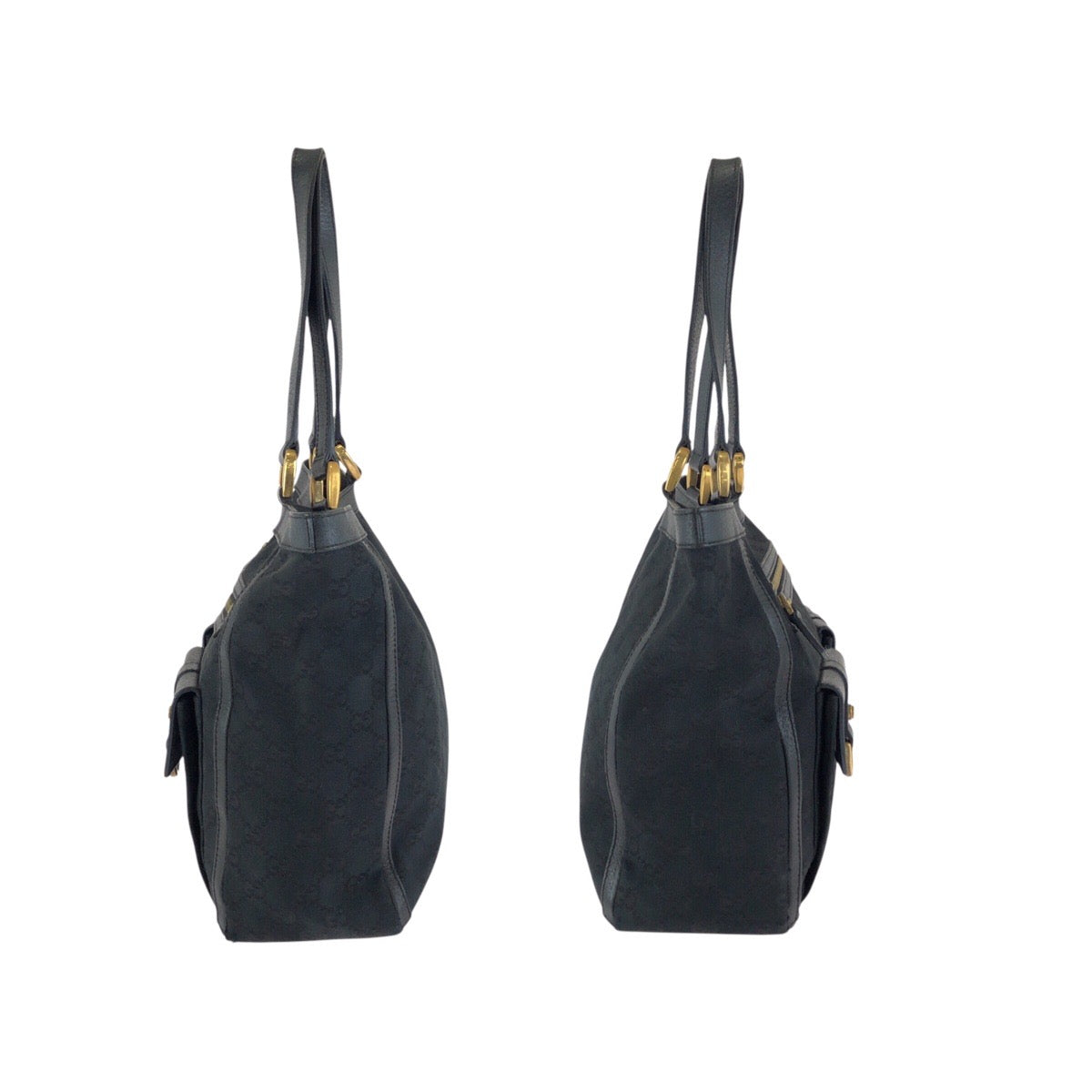 23357
GUCCI グッチ アビー ブラック 黒 ゴールド金具 GGキャンバス / レザー 146247 トートバッグ ショルダーバッグ レディース AB28