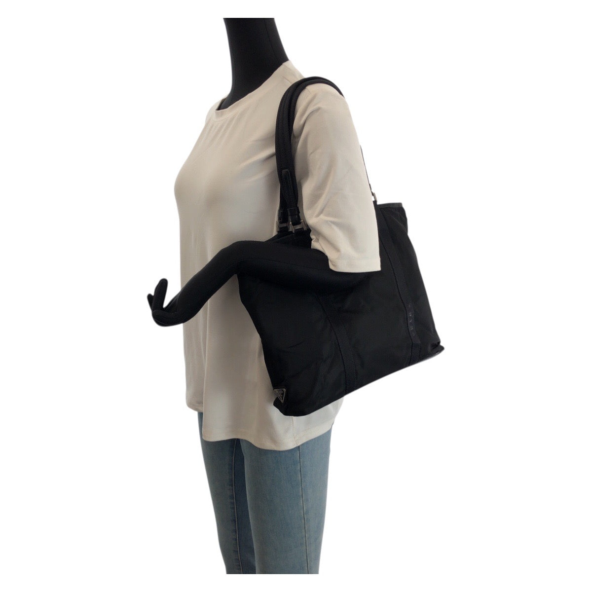 23359
PRADA プラダ テスート ブラック 黒 シルバー金具 ナイロン / レザー トートバッグ ショルダーバッグ レディース AB28