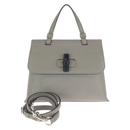 23360
GUCCI グッチ バンブー デイリー 2way グレー シルバー金具 レザー 370831 ショルダーバッグ ハンドバッグ レディース ABP50