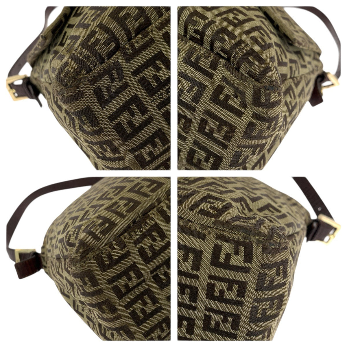 23361
FENDI フェンディ ヴィンテージ ズッキーノ マンマバケット ブラウン ゴールド金具 キャンバス / レザー 8BR001 ショルダーバッグ ハンドバッグ レディース AB80