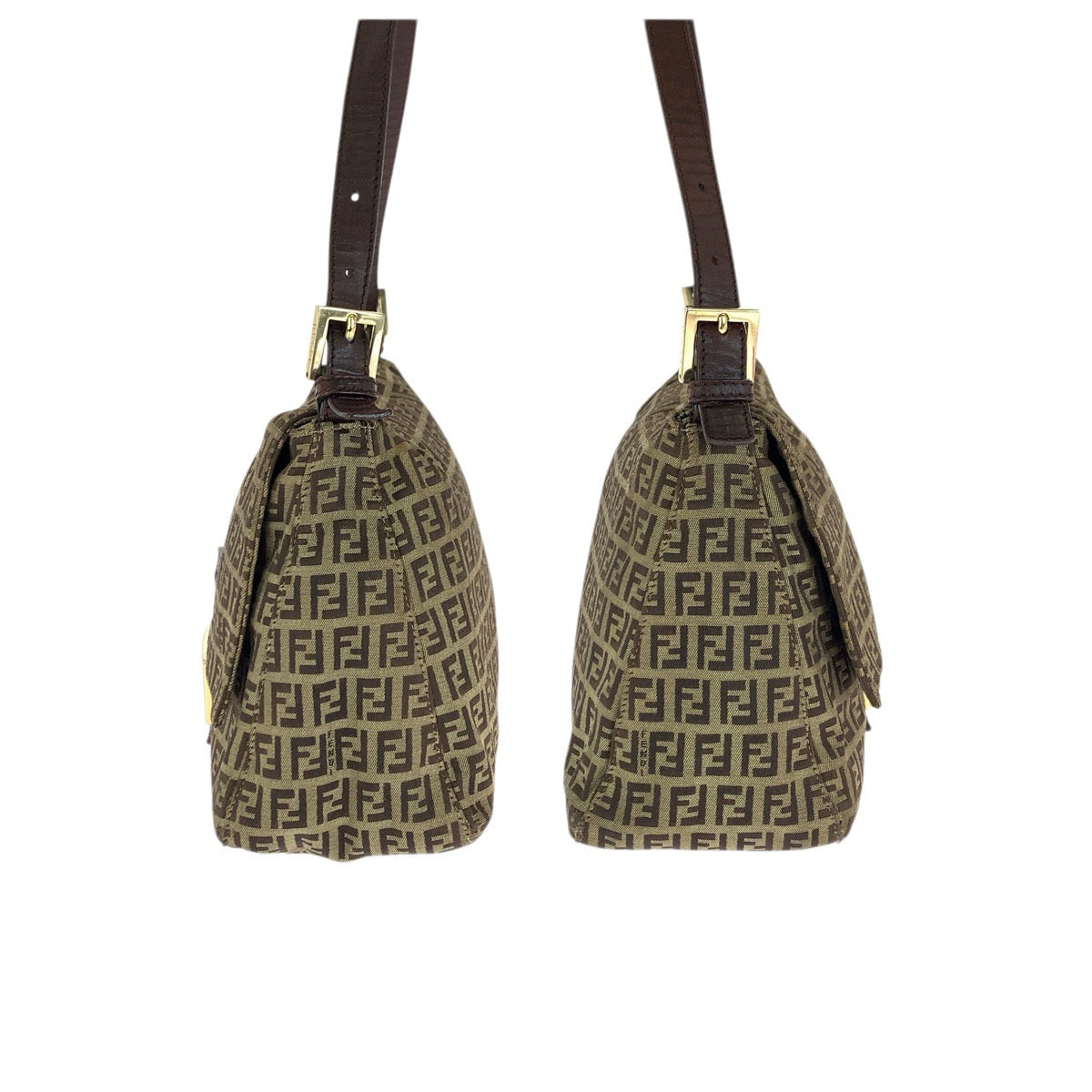 23361
FENDI フェンディ ヴィンテージ ズッキーノ マンマバケット ブラウン ゴールド金具 キャンバス / レザー 8BR001 ショルダーバッグ ハンドバッグ レディース AB80