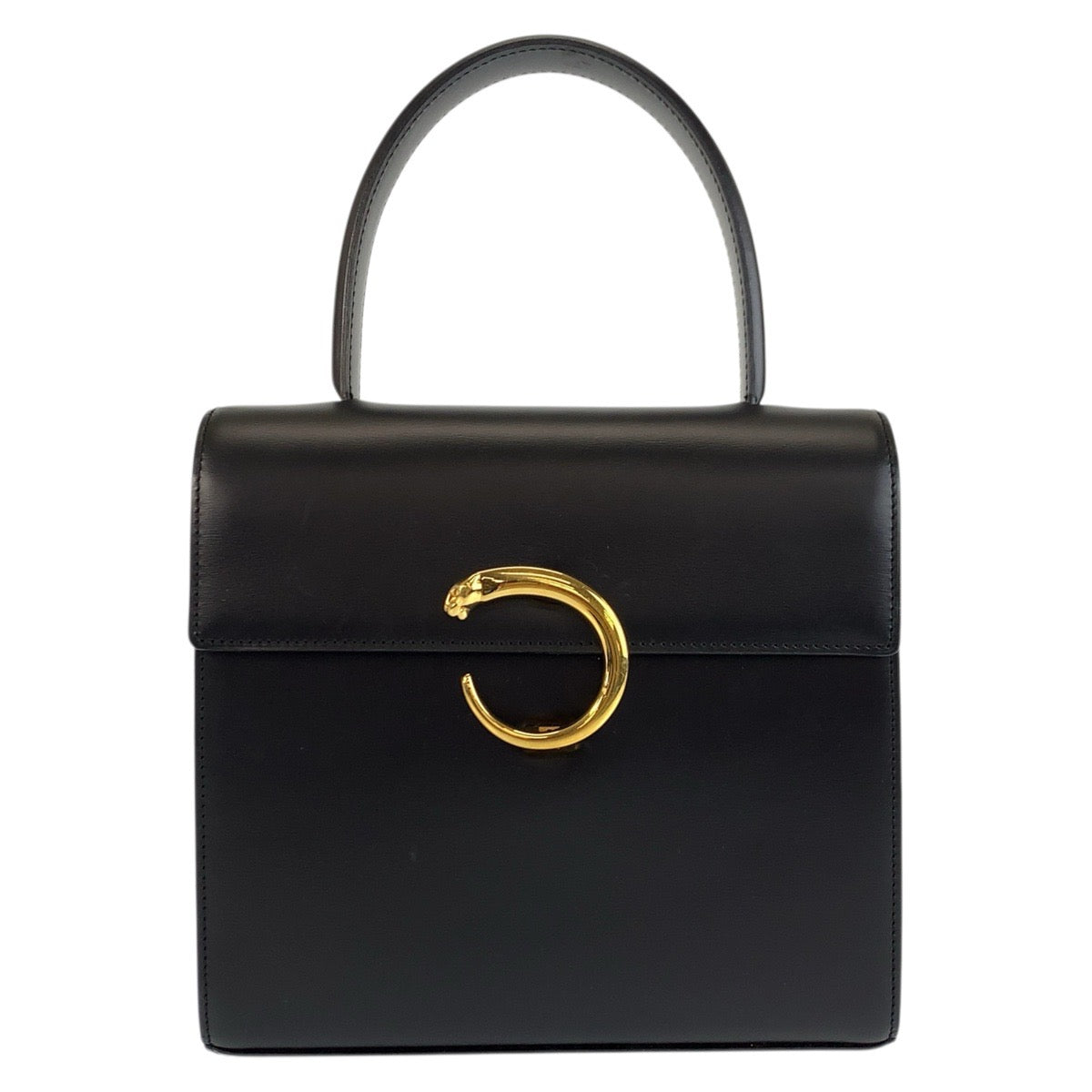 23363
CARTIER カルティエ パンテール ブラック 黒 ゴールド金具 レザー ハンドバッグ レディース A63
