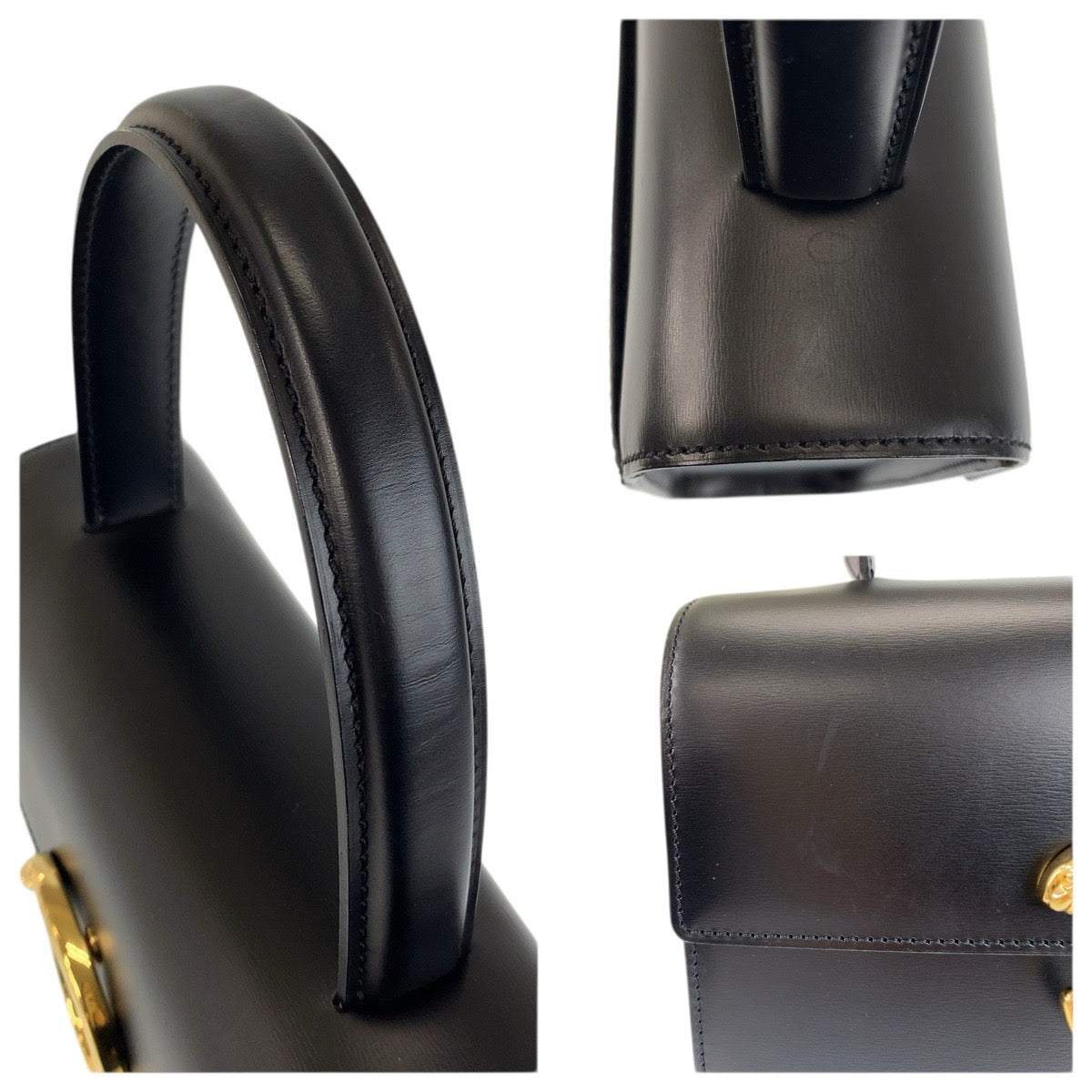 23363
CARTIER カルティエ パンテール ブラック 黒 ゴールド金具 レザー ハンドバッグ レディース A63