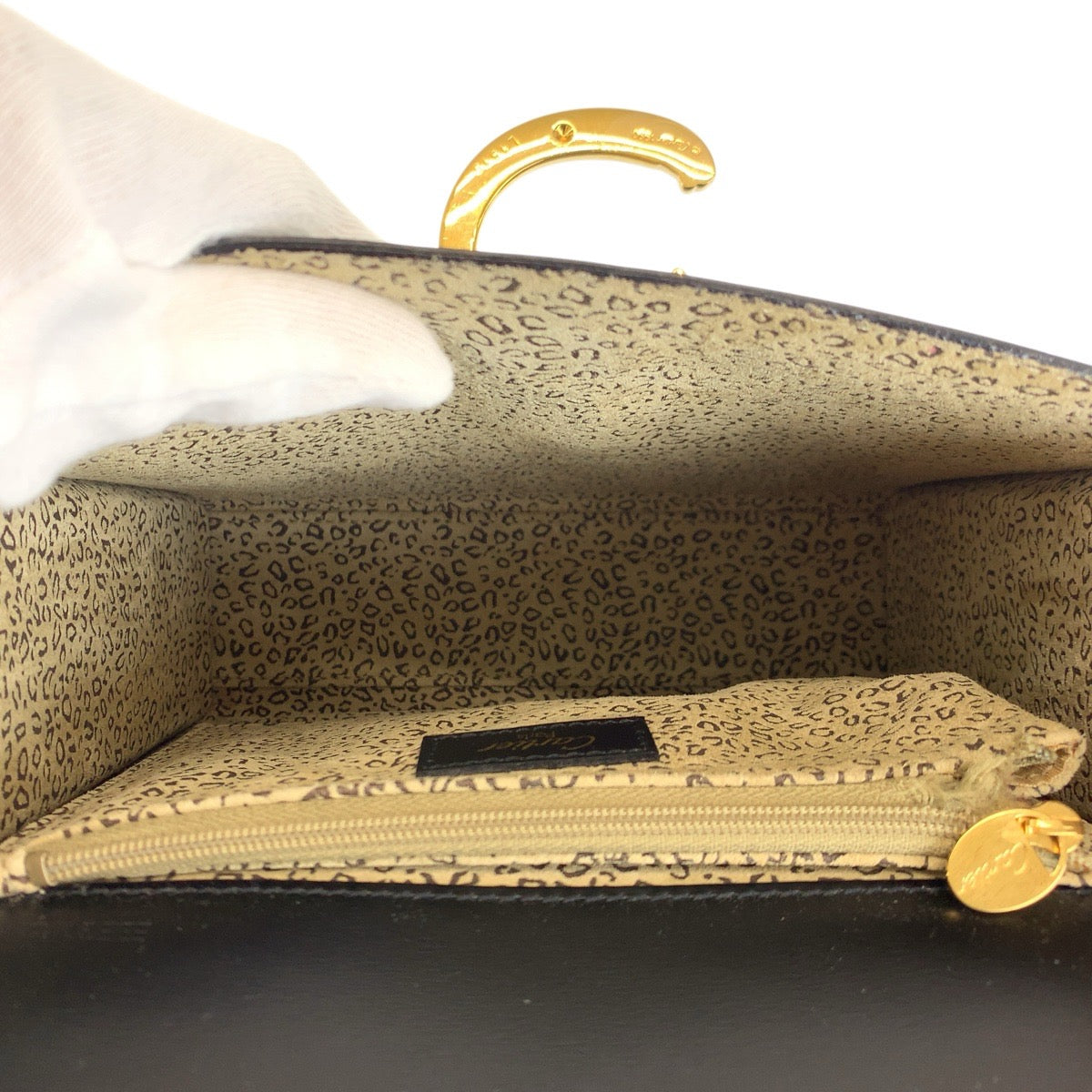 23363
CARTIER カルティエ パンテール ブラック 黒 ゴールド金具 レザー ハンドバッグ レディース A63