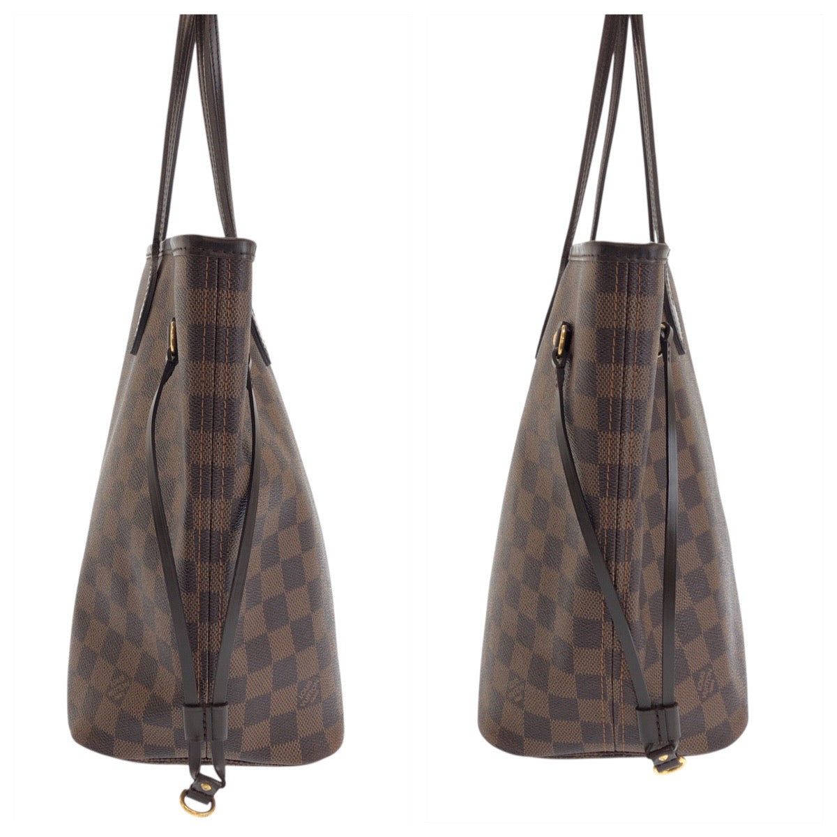 23364
LOUIS VUITTON ルイヴィトン ダミエ ネヴァーフルMM ブラウン ゴールド金具 PVC / レザー N51105 トートバッグ ショルダーバッグ レディース AB94