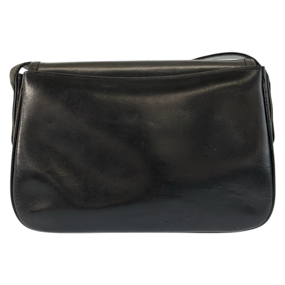 23366
CELINE セリーヌ 馬車金具 ブラック 黒 ゴールド金具 レザー ショルダーバッグ レディース AB50