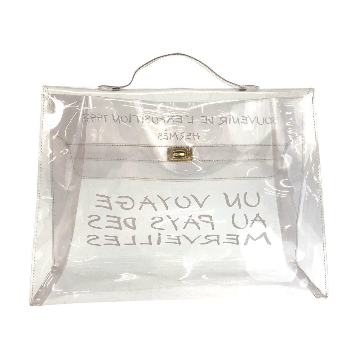 23367
HERMES エルメス ビニールケリー クリア ゴールド金具 ビニール ハンドバッグ レディース ABP45