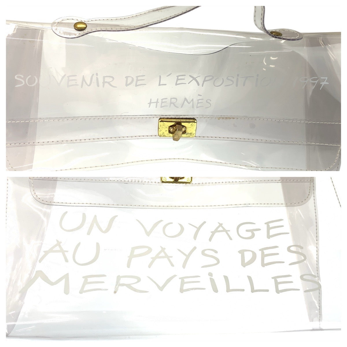 23367
HERMES エルメス ビニールケリー クリア ゴールド金具 ビニール ハンドバッグ レディース ABP45