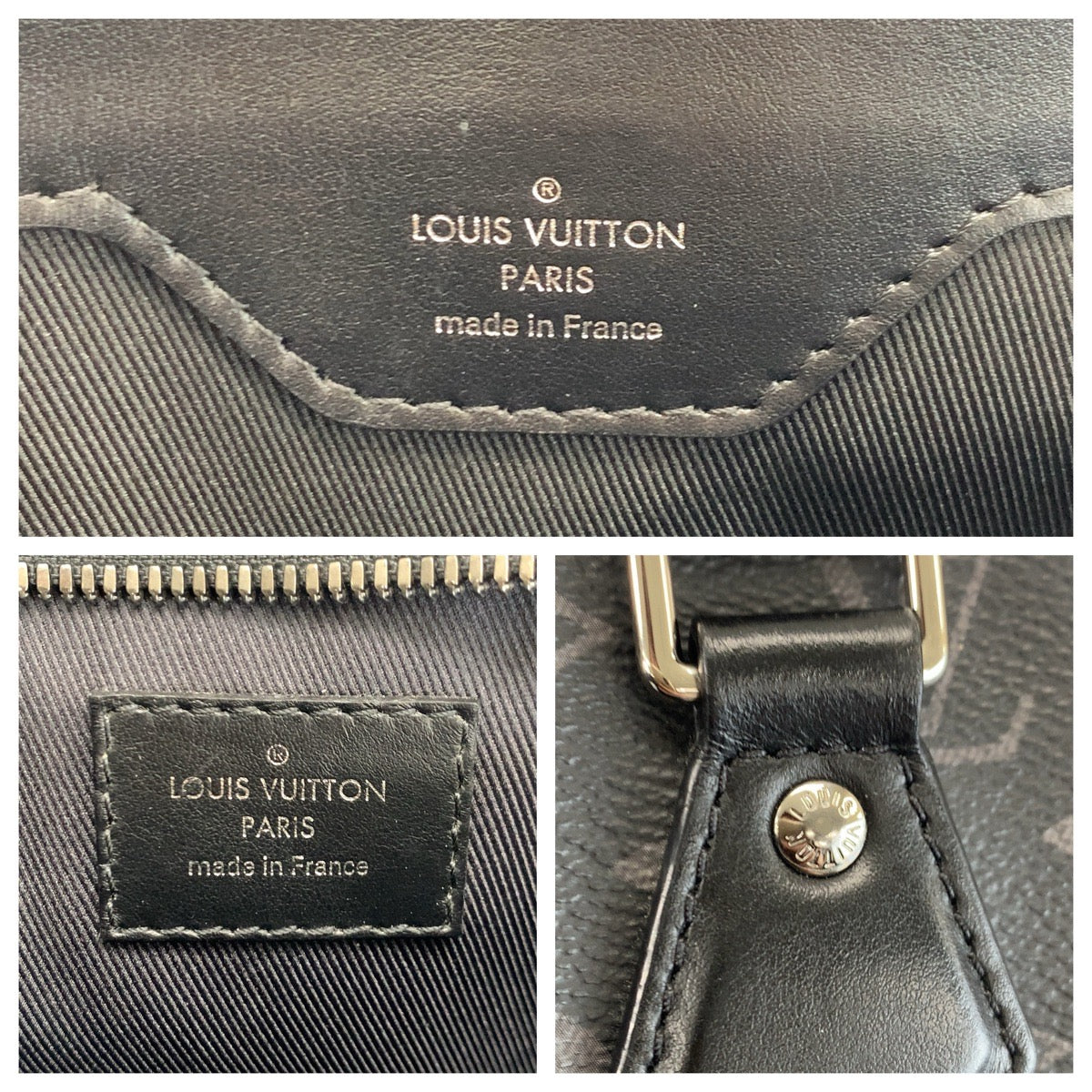 23368
LOUIS VUITTON ルイヴィトン モノグラムエクリプス グラン サック ブラック 黒 シルバー金具 PVC / レザー M44733 ビジネスバッグ トートバッグ メンズ A170