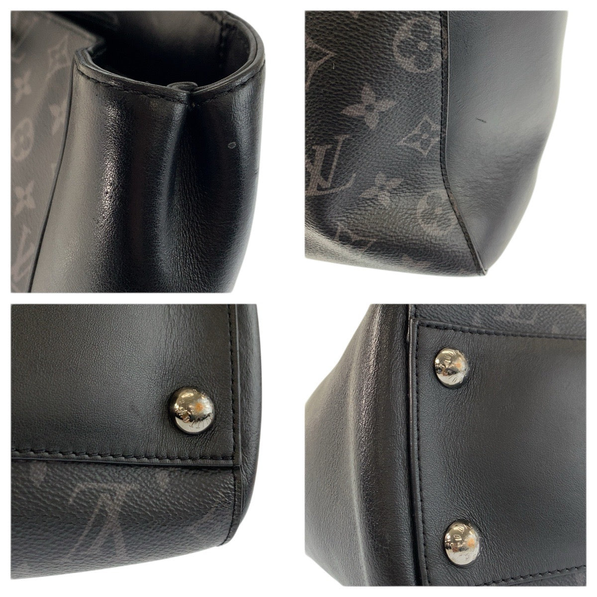 23368
LOUIS VUITTON ルイヴィトン モノグラムエクリプス グラン サック ブラック 黒 シルバー金具 PVC / レザー M44733 ビジネスバッグ トートバッグ メンズ A170