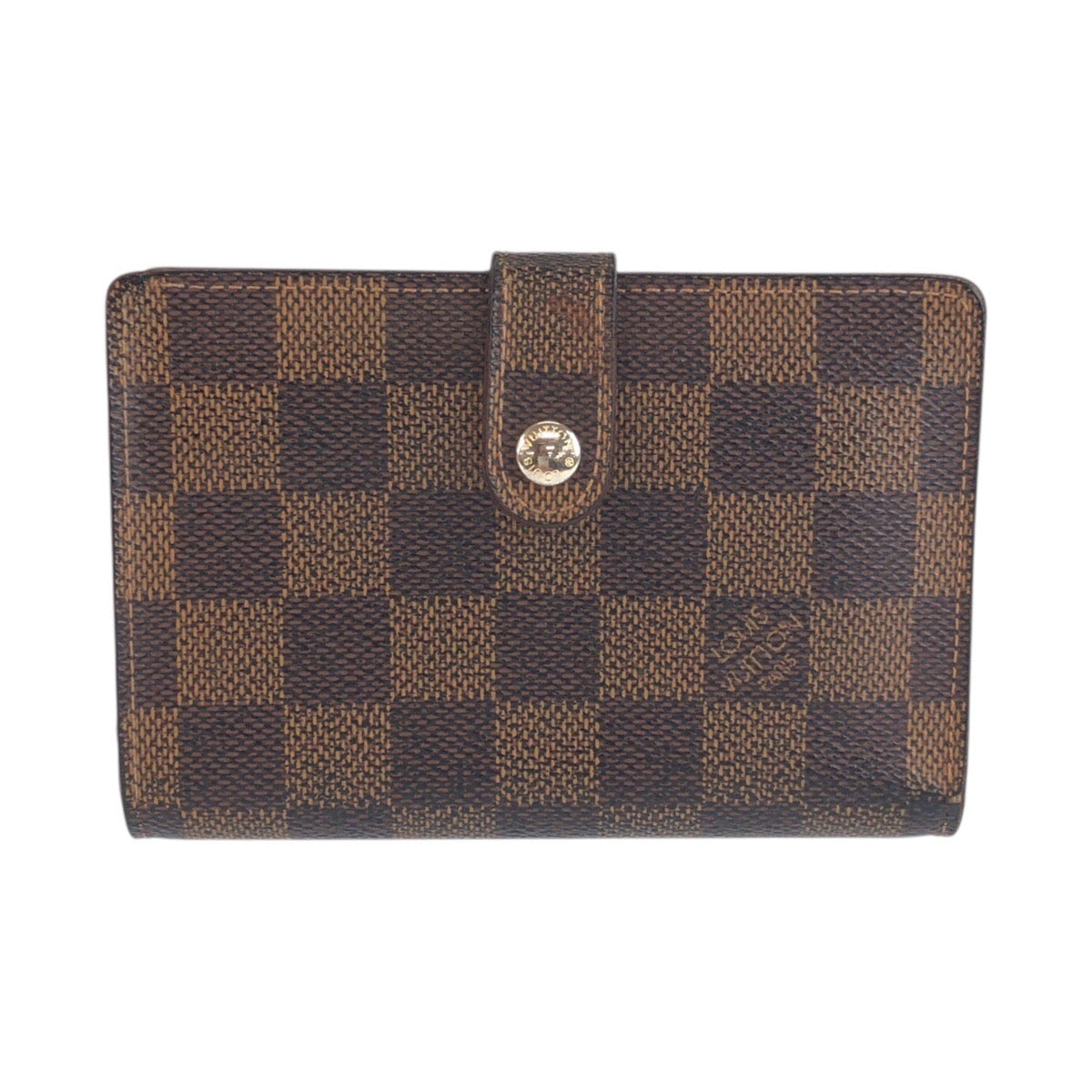 23372
LOUIS VUITTON ルイヴィトン ダミエ ポルトモネ ヴィエノワ ブラウン ゴールド金具 PVC N61664 折り財布 コンパクトウォレット レディース AB18