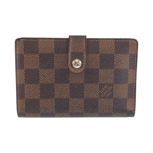23372
LOUIS VUITTON ルイヴィトン ダミエ ポルトモネ ヴィエノワ ブラウン ゴールド金具 PVC N61664 折り財布 コンパクトウォレット レディース AB18