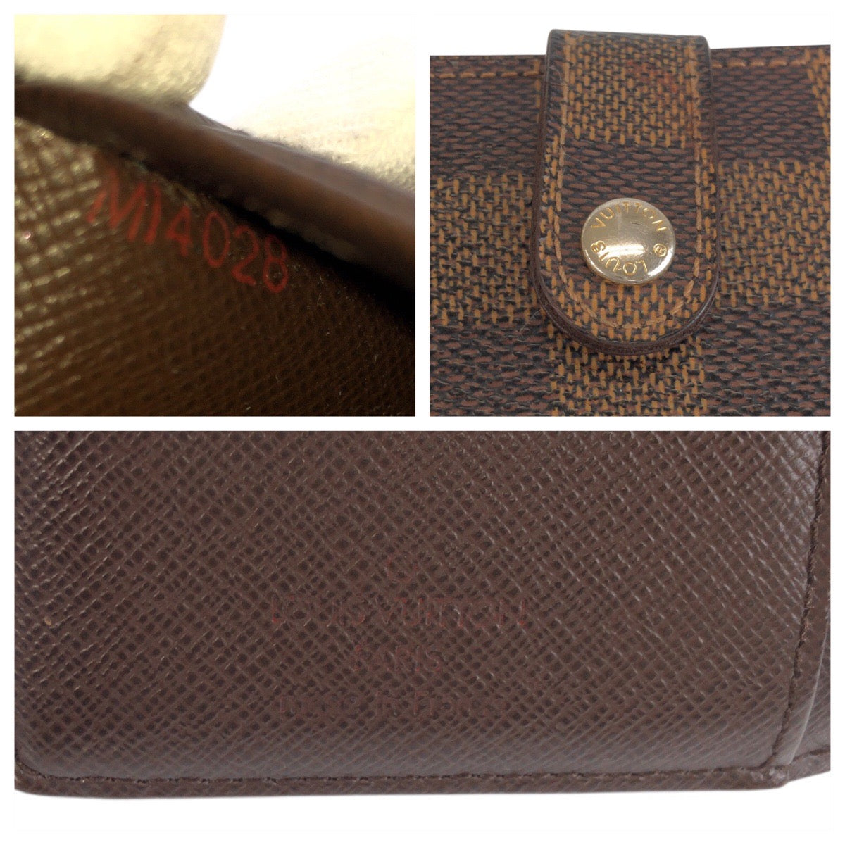 23372
LOUIS VUITTON ルイヴィトン ダミエ ポルトモネ ヴィエノワ ブラウン ゴールド金具 PVC N61664 折り財布 コンパクトウォレット レディース AB18