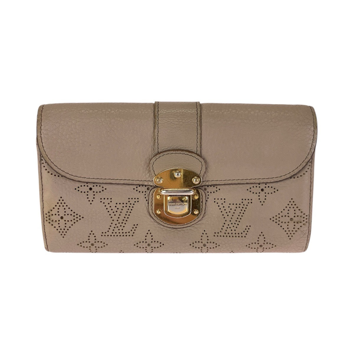 23373
LOUIS VUITTON ルイヴィトン モノグラム マヒナ ポルトフォイユ イリス ベージュ ゴールド金具 レザー M58139 長財布 ロングウォレット レディース AB21