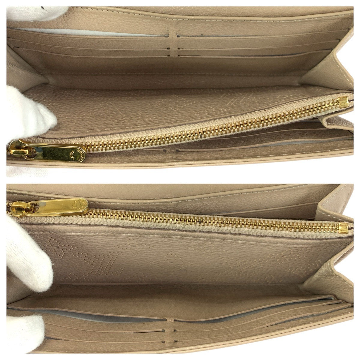 23373
LOUIS VUITTON ルイヴィトン モノグラム マヒナ ポルトフォイユ イリス ベージュ ゴールド金具 レザー M58139 長財布 ロングウォレット レディース AB21