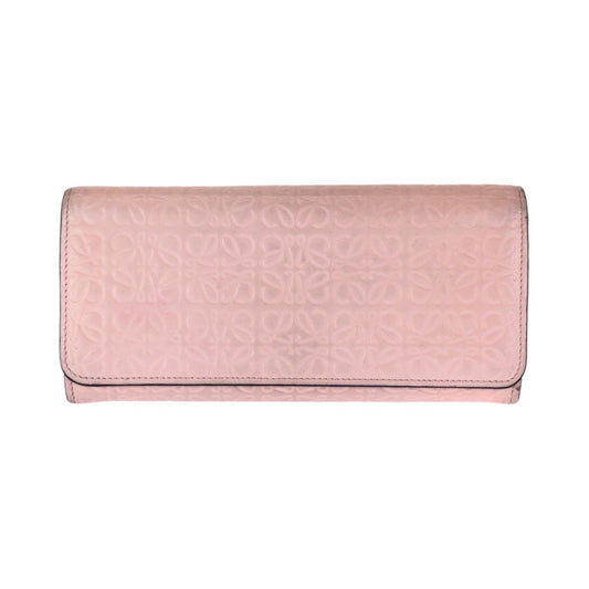 23375
LOEWE ロエベ アナグラム ピンク ゴールド金具 レザー 長財布 ロングウォレット レディース ABP21
