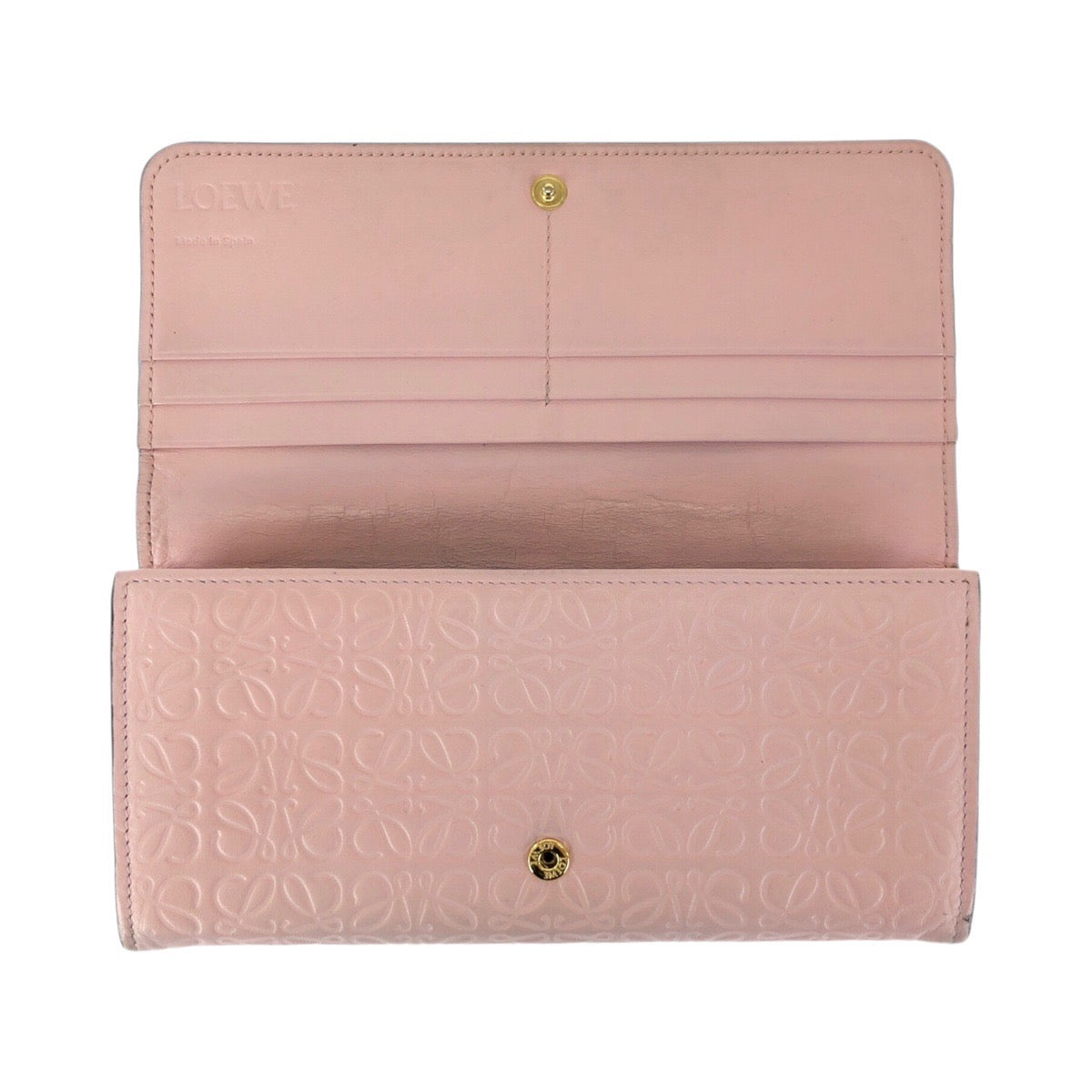 23375
LOEWE ロエベ アナグラム ピンク ゴールド金具 レザー 長財布 ロングウォレット レディース ABP21