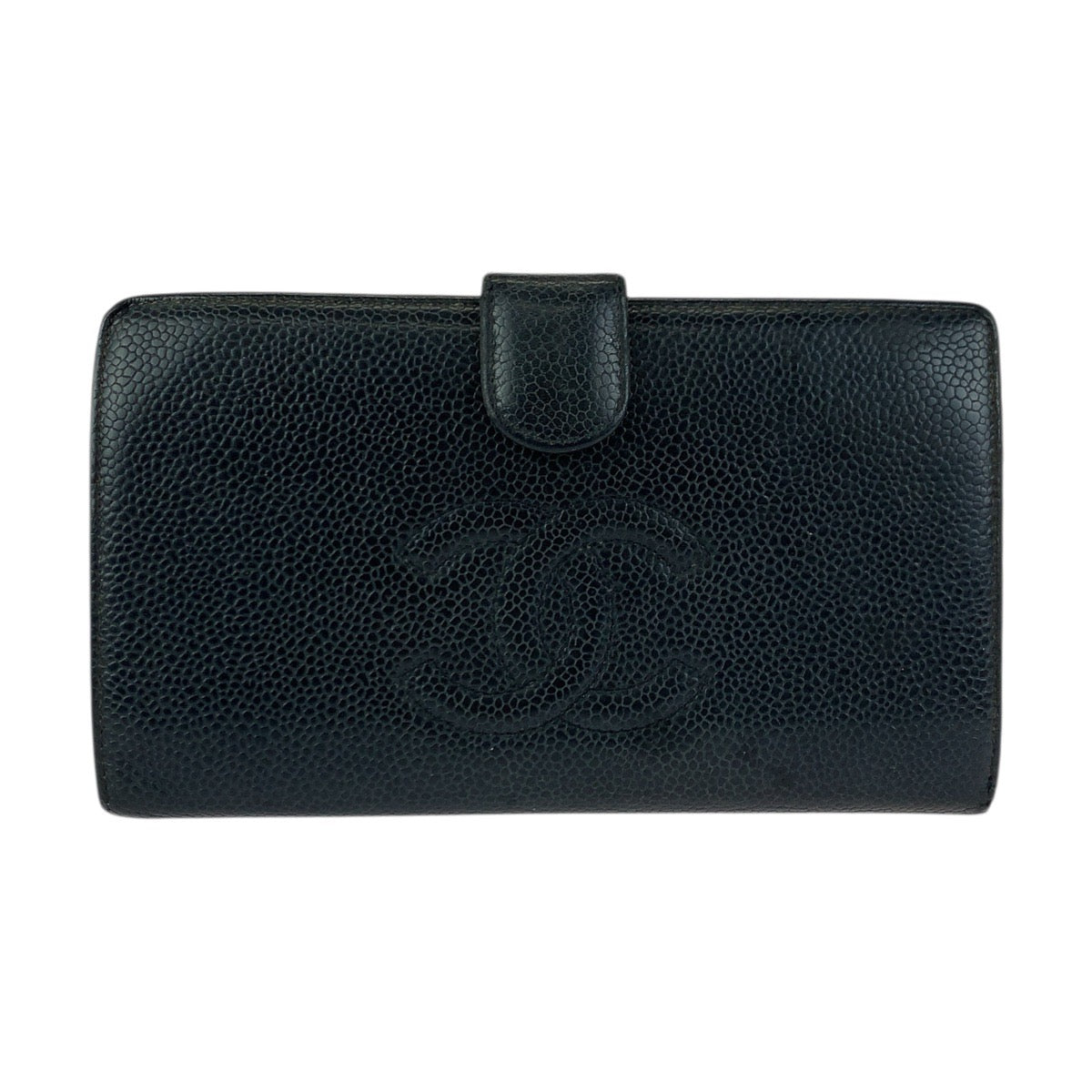 23376
CHANEL シャネル ヴィンテージ ココマーク がま口 ブラック 黒 ゴールド金具 レザー 長財布 ロングウォレット レディース AB38