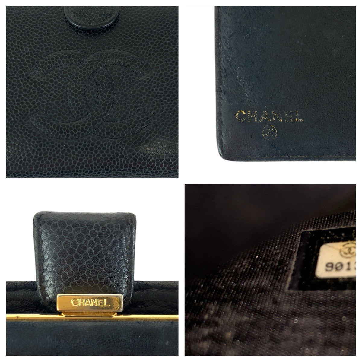 23376
CHANEL シャネル ヴィンテージ ココマーク がま口 ブラック 黒 ゴールド金具 レザー 長財布 ロングウォレット レディース AB38