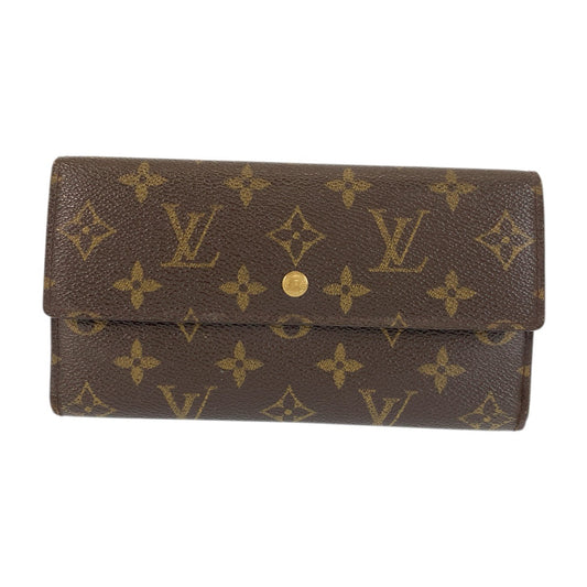 23379
LOUIS VUITTON ルイヴィトン モノグラム ポルトトレゾール インターナショナル ブラウン ゴールド金具 PVC M61215 長財布 ロングウォレット レディース AB16