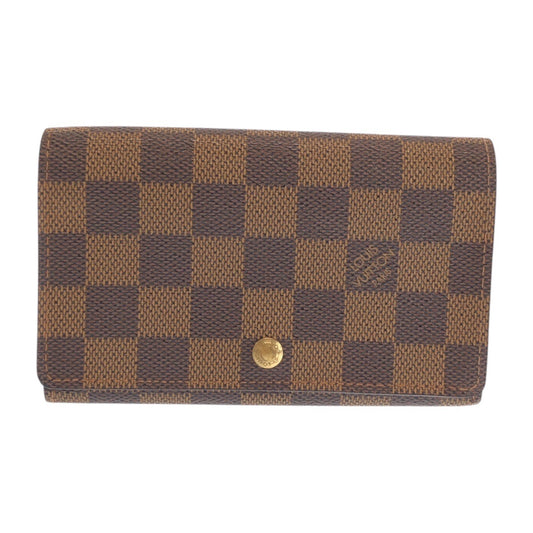 23380
LOUIS VUITTON ルイヴィトン ダミエ ポルトモネビエ トレゾール ブラウン ゴールド金具 PVC N61730 折り財布 コンパクトウォレット レディース AB16