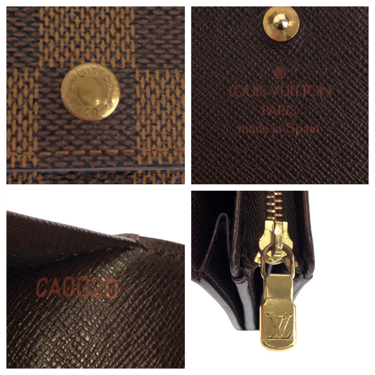23380
LOUIS VUITTON ルイヴィトン ダミエ ポルトモネビエ トレゾール ブラウン ゴールド金具 PVC N61730 折り財布 コンパクトウォレット レディース AB16