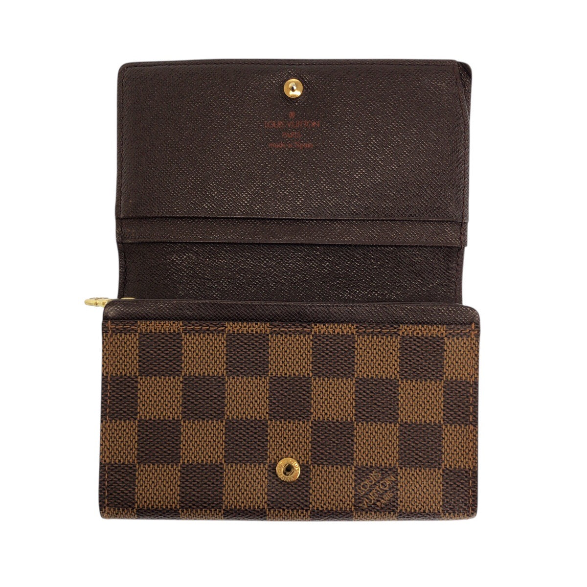 23380
LOUIS VUITTON ルイヴィトン ダミエ ポルトモネビエ トレゾール ブラウン ゴールド金具 PVC N61730 折り財布 コンパクトウォレット レディース AB16