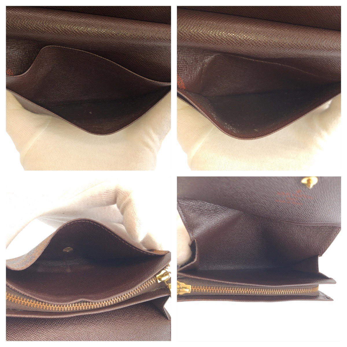 23380
LOUIS VUITTON ルイヴィトン ダミエ ポルトモネビエ トレゾール ブラウン ゴールド金具 PVC N61730 折り財布 コンパクトウォレット レディース AB16