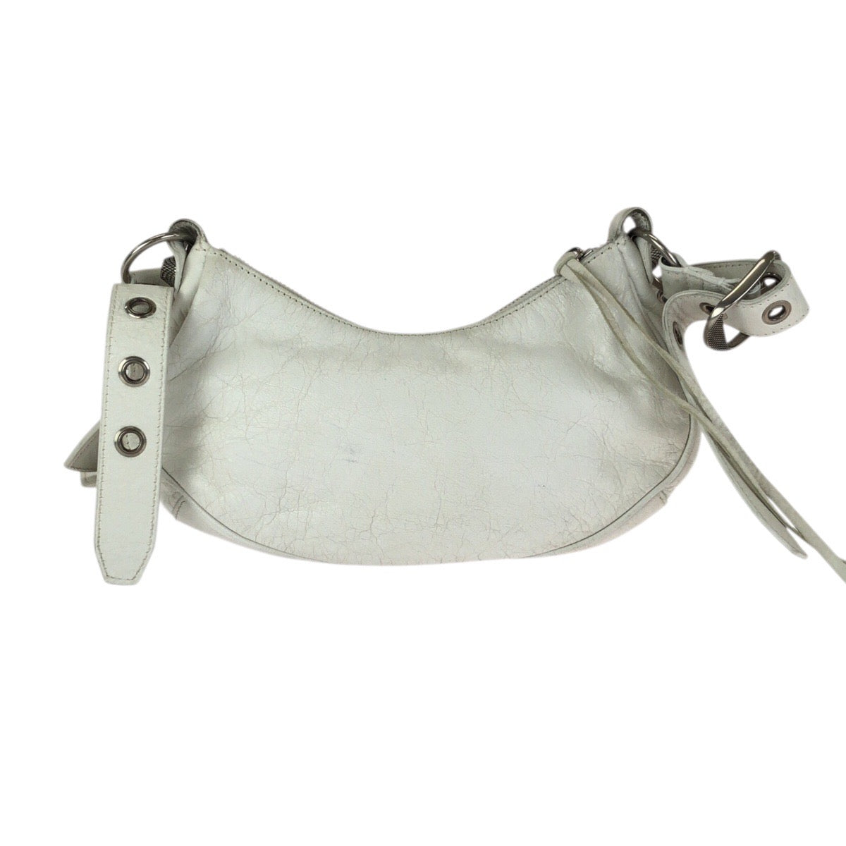 23382
BALENCIAGA バレンシアガ ル カゴール XS ホワイト シルバー金具 レザー 671309 ショルダーバッグ ポシェット レディース ABP140