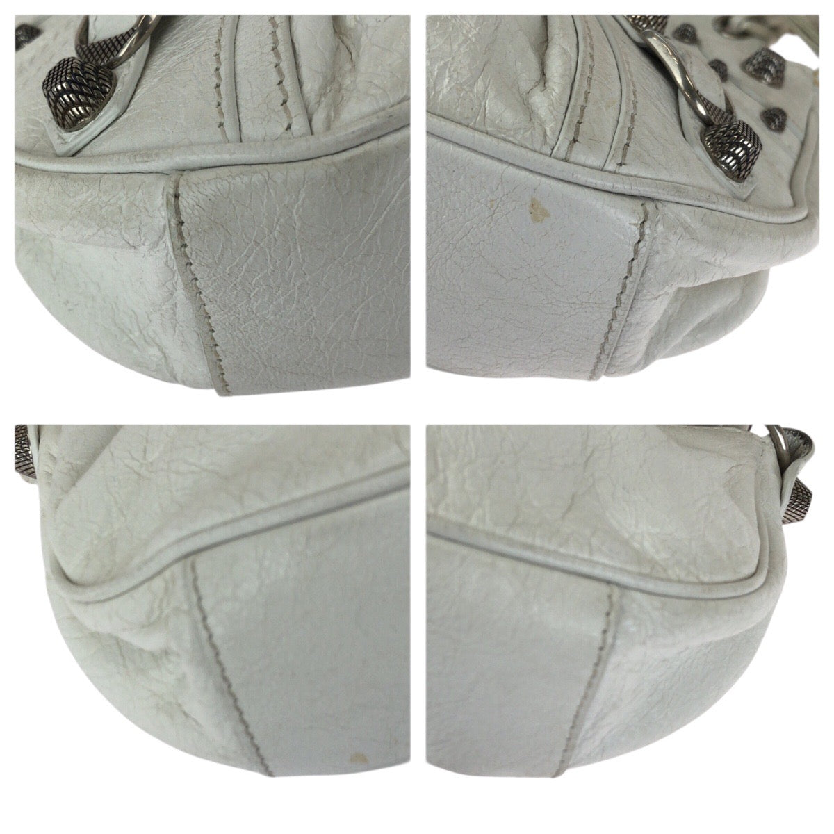 23382
BALENCIAGA バレンシアガ ル カゴール XS ホワイト シルバー金具 レザー 671309 ショルダーバッグ ポシェット レディース ABP140