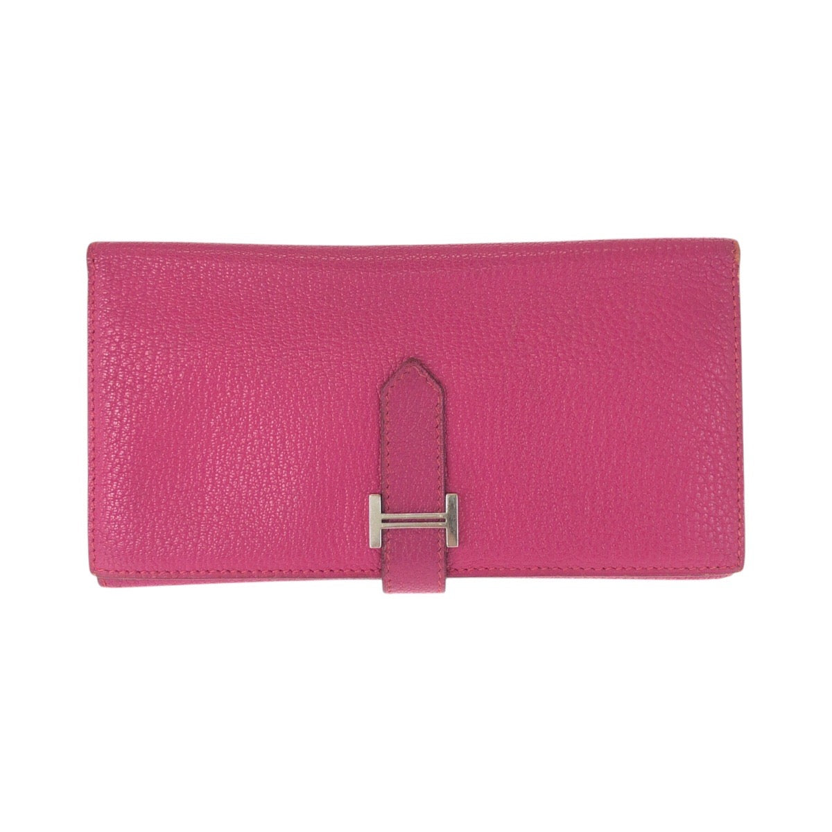 23383
HERMES エルメス ベアン スフレ ピンク シルバー金具 ヴォーエプソン 長財布 ロングウォレット □K刻印 レディース ABP42