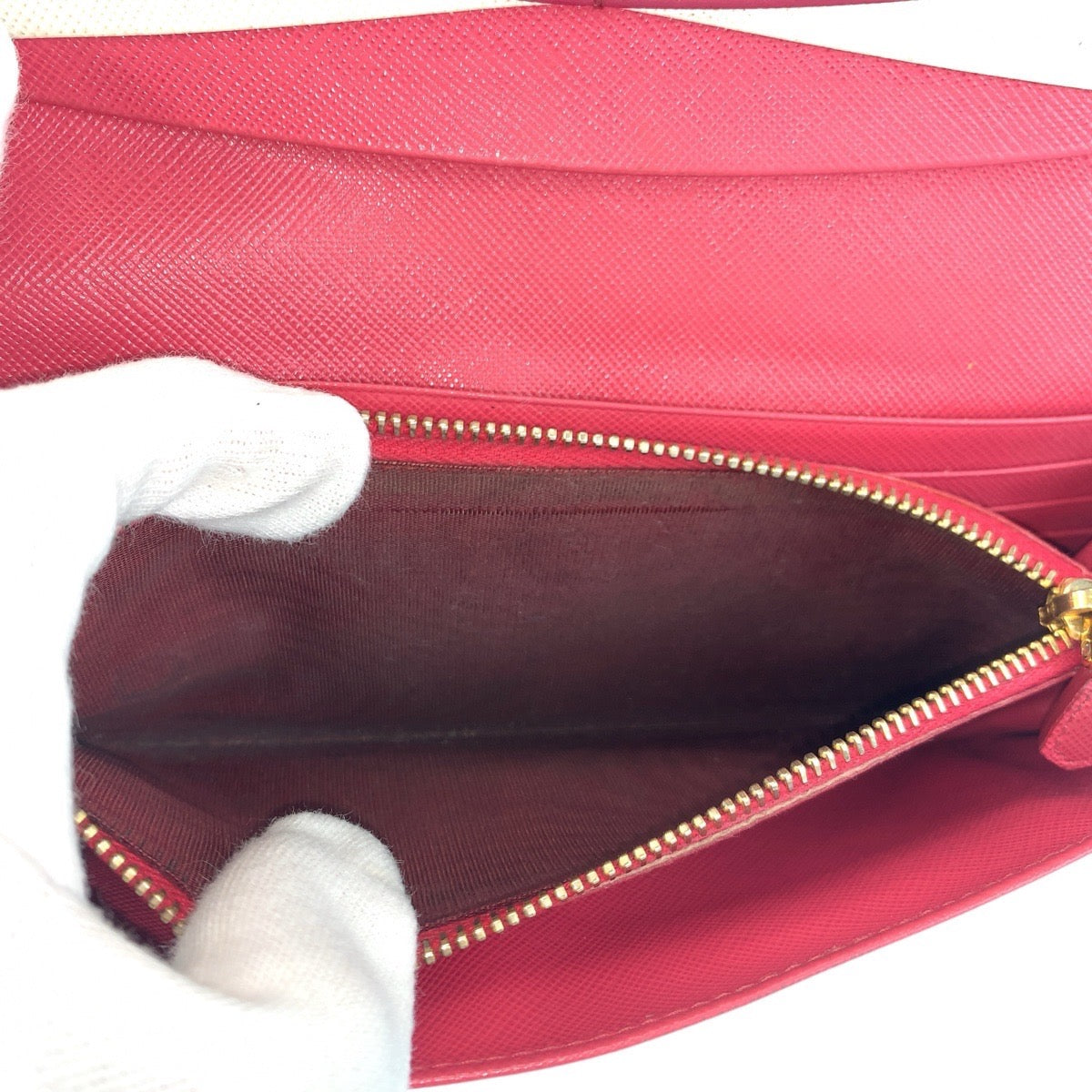 23385
PRADA プラダ サフィアーノ ブラック 黒 ピンク レザー 長財布 ロングウォレット レディース AB23