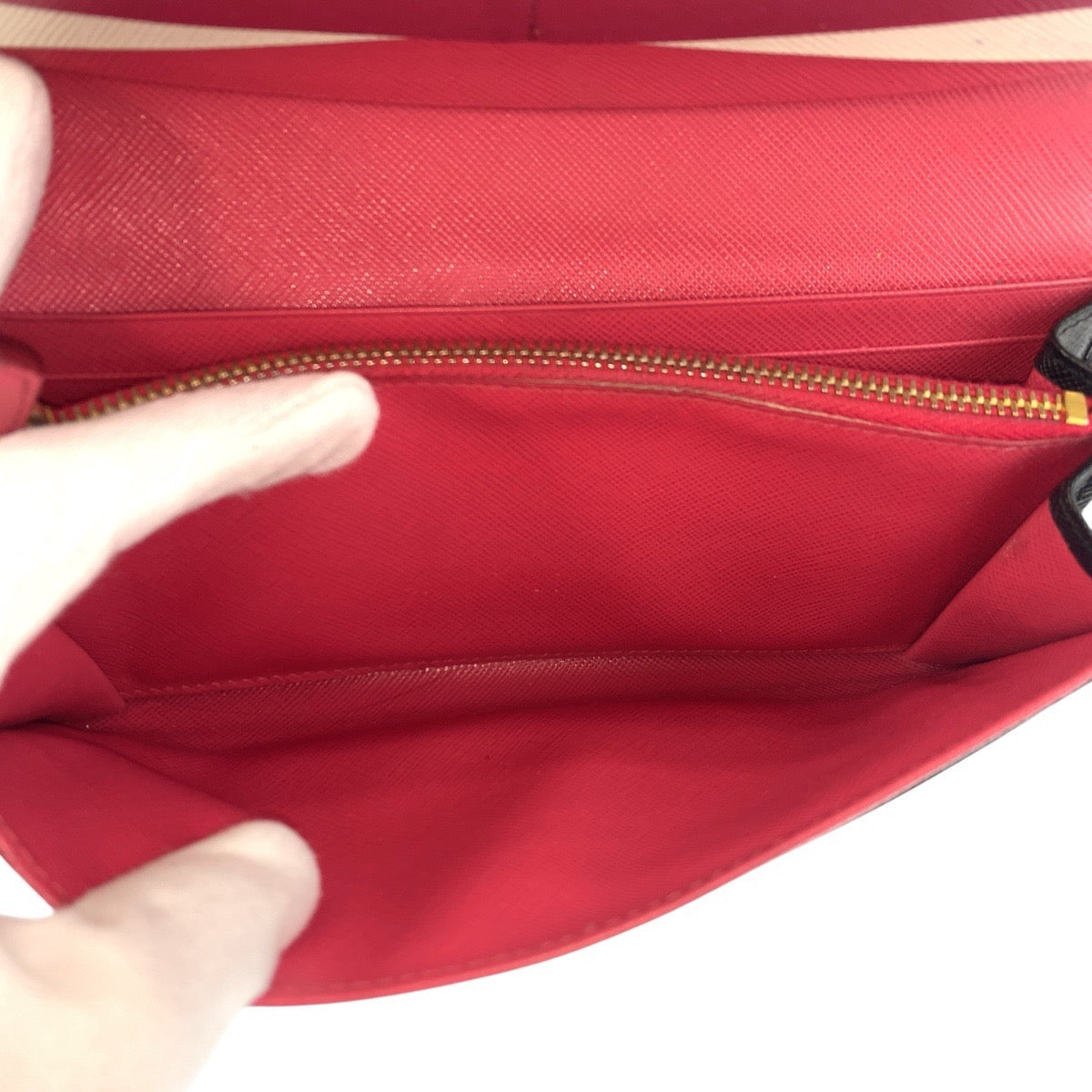 23385
PRADA プラダ サフィアーノ ブラック 黒 ピンク レザー 長財布 ロングウォレット レディース AB23