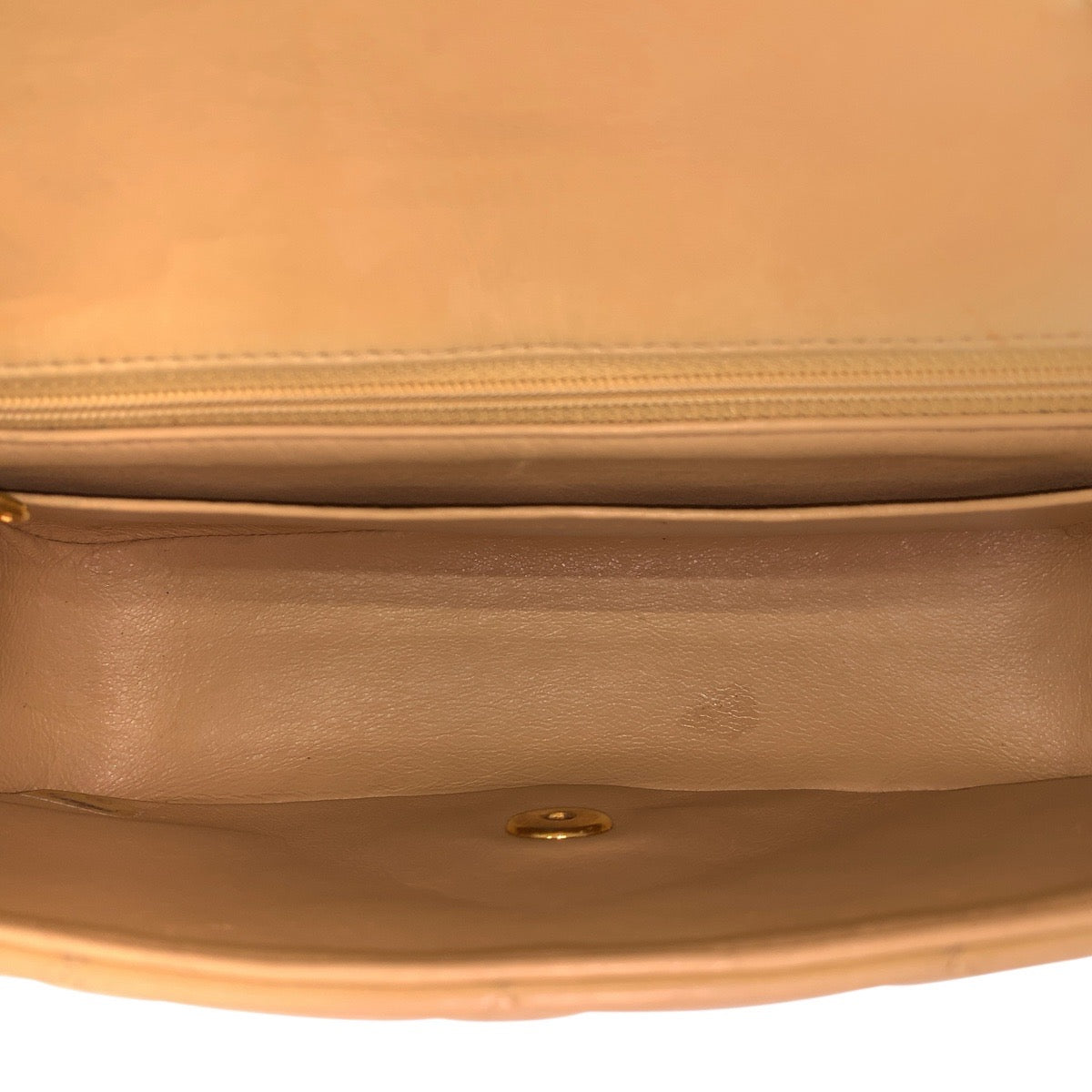 23386
CHANEL シャネル ヴィンテージ ダイアナ マトラッセ ベージュ ゴールド金具 ラムスキン チェーンショルダーバッグ レディース AB300