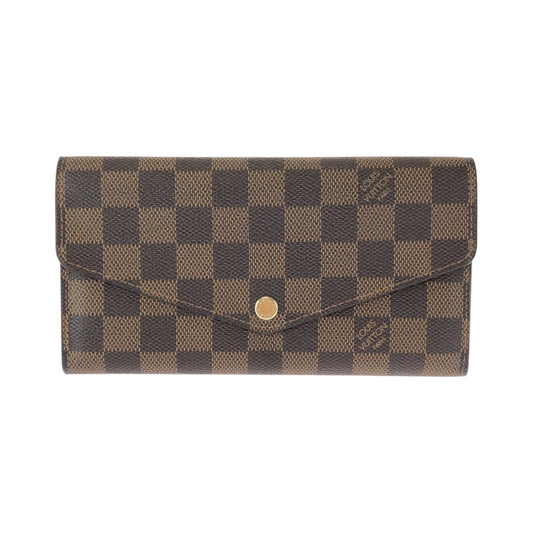 23389
LOUIS VUITTON ルイヴィトン ダミエ エベヌ ポルトフォイユ サラ ブラウン ゴールド金具 PVC N60114 長財布 ロングウォレット レディース ABP28
